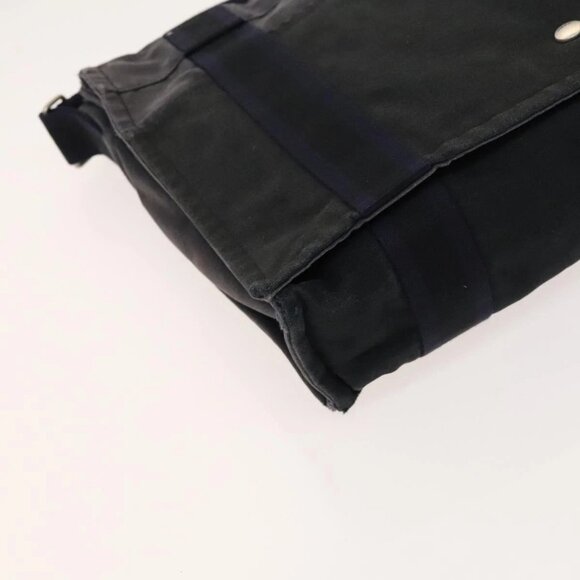 HERMES Fourre Tout Bassas MM Shoulder Bag Canvas Navy Auth bs25503 - Picture 5 of 16